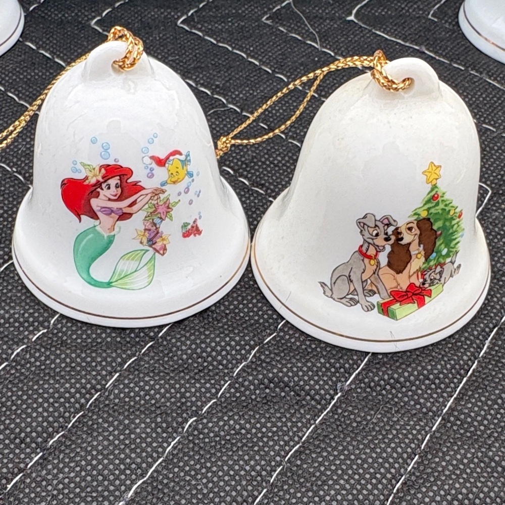 Disney Holiday Ornament Set - White with Colorful Designs